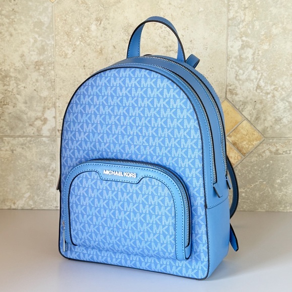 Michael Kors Jaycee Medium Backpack MK Blue - Picture 4 of 13